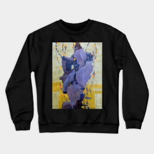 Egon Schiele Stylized Flowers in Front of a Decorative Background Crewneck Sweatshirt